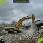 Excavator demo on bridge
